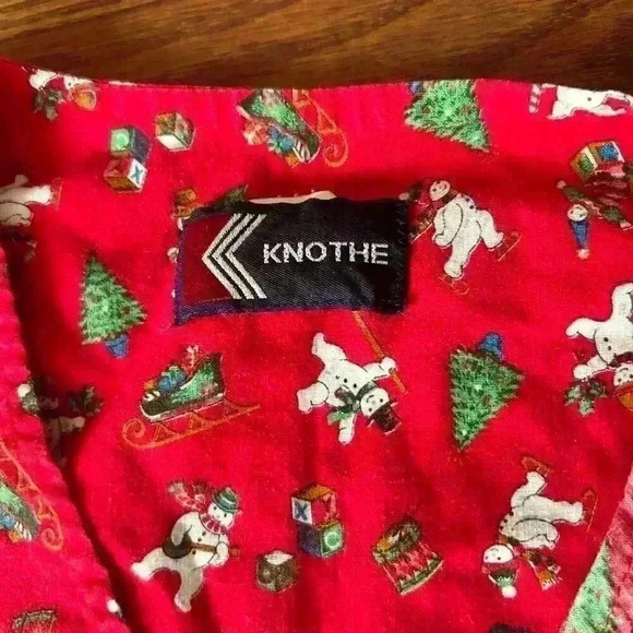 Knothe Christmas Tree Snowman North Pole Night Shirt Size Small Medium Cottage - Picture 5 of 10
